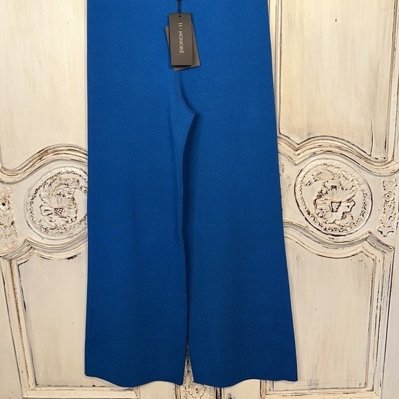 11 . HONORE’ Celia Wide Leg Sweater Pant Cerulean Blue Size 0 or Size 12 NWT - Picture 4 of 10
